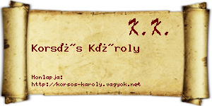 Korsós Károly névjegykártya