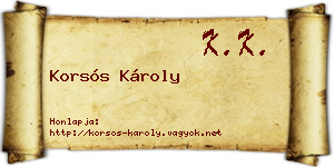 Korsós Károly névjegykártya