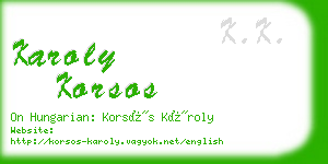 karoly korsos business card